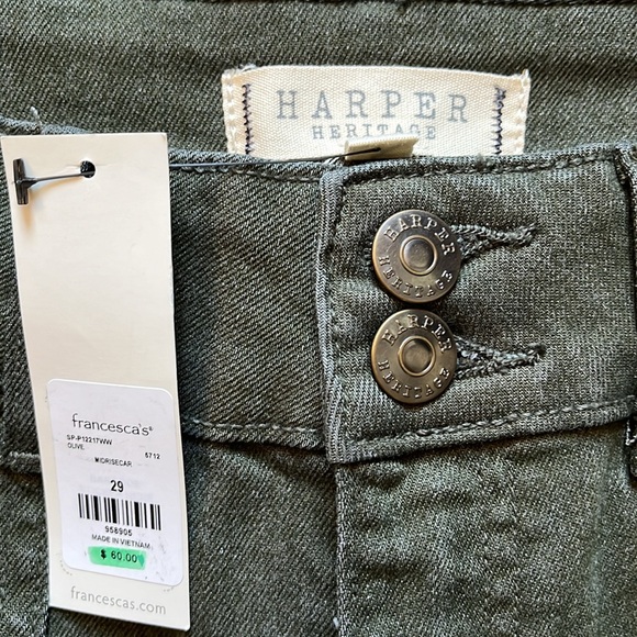 NWT!! Francesca’s green cargo pants size 29 - Picture 2 of 13